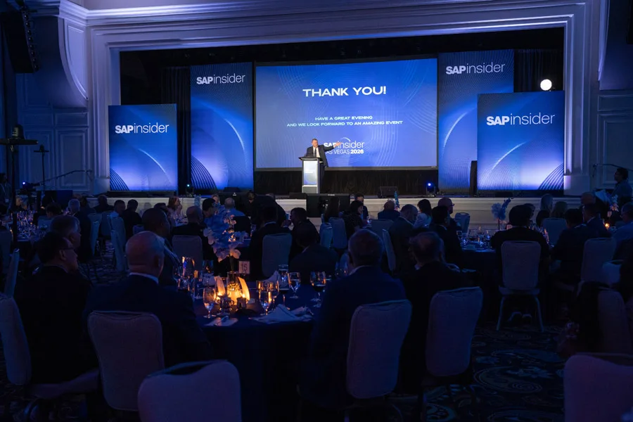 The SAPinsider Awards ceremony ballroom